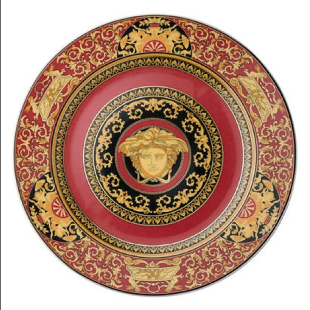 Versace Red Medusa Charger Plate 12” New in box